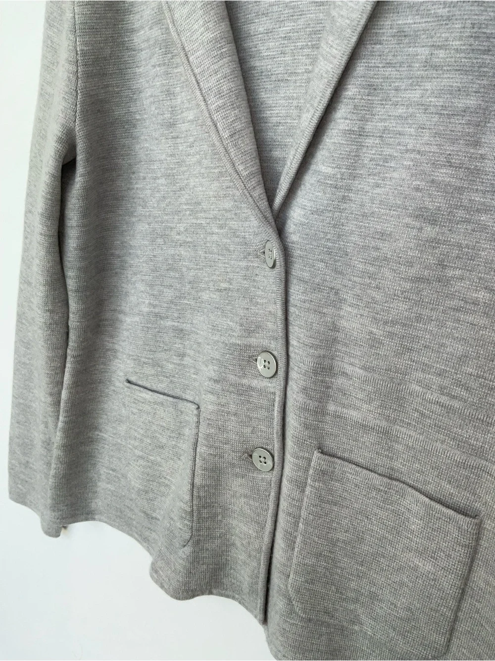 Talbots Gray Merino Sweater Blazer